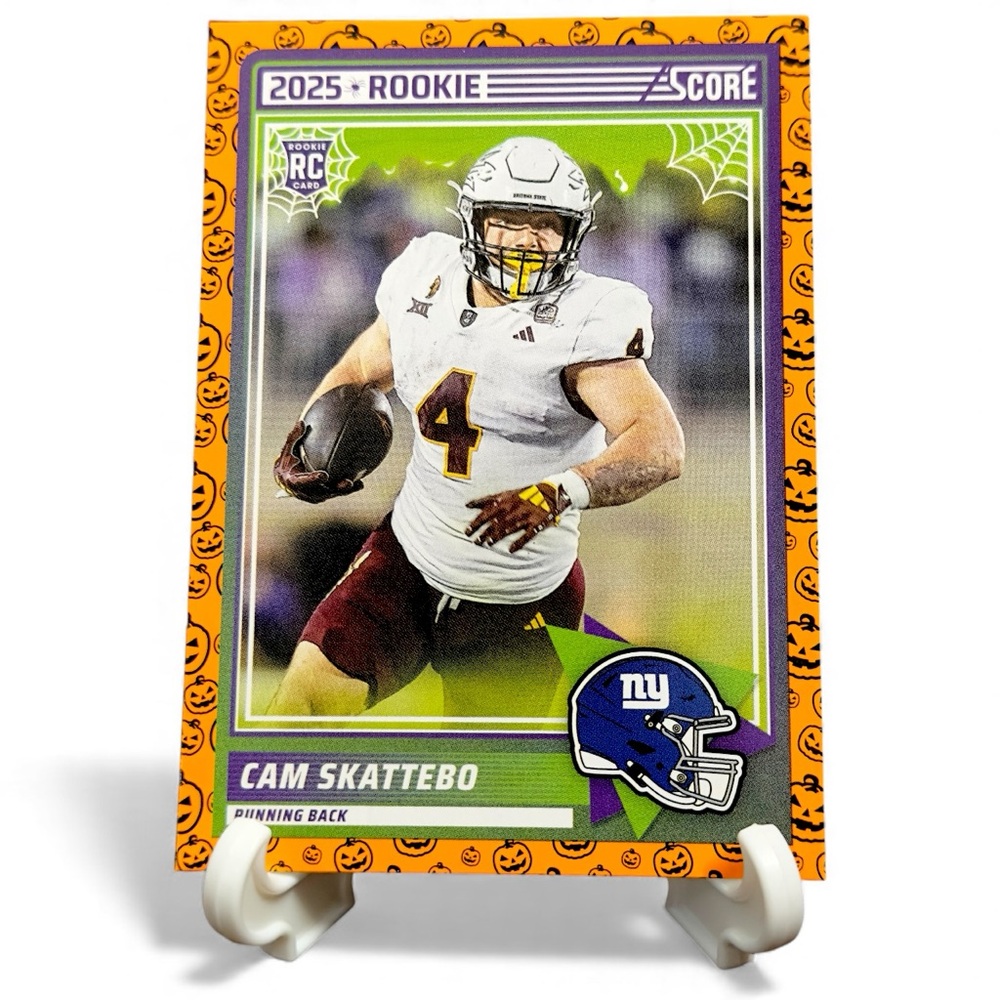 2025 Panini Score A Treat Football #1 Cam Skattebo (RC) New York Giants Pumpkin